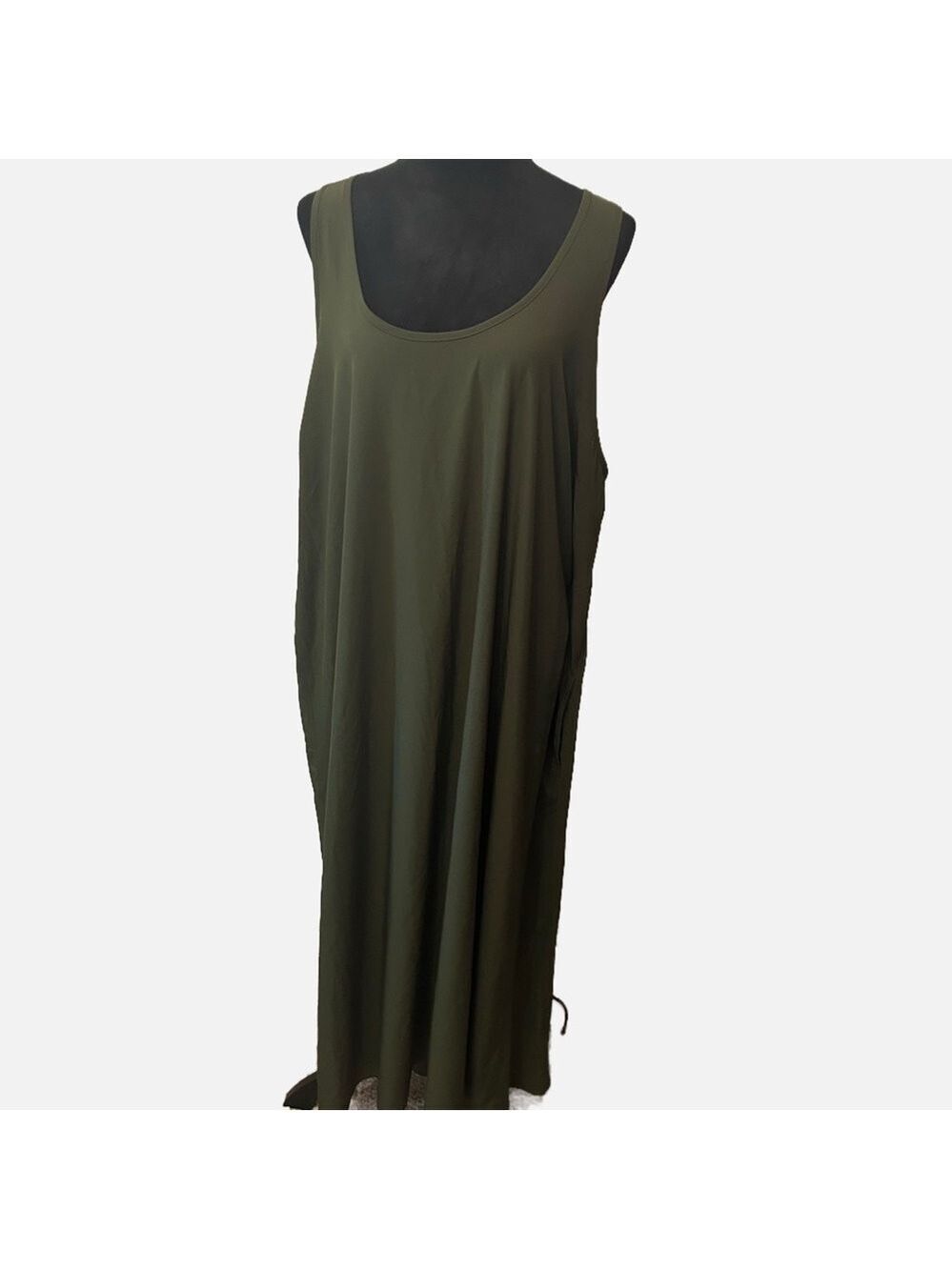 Athleta Women’s Tank Top Maxi Dress 2X Olive Green Resort Festival Beachy Summer